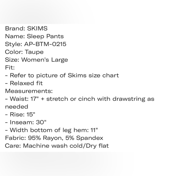 SKIMS Women's Lounge Pants - Picture 5 of 5